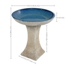 Sunnydaze Nantes Outdoor Ceramic Bird Bath - 16" H