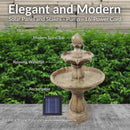 Sunnydaze 2-Tier Solar Outdoor Water Fountain with Battery Backup