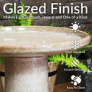 Sunnydaze Glazed Ceramic Outdoor Bird Bath
