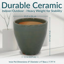 Sunnydaze Glazed Ceramic Planter with Drainage Holes - Set of 2