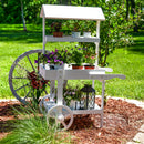 Sunnydaze Country Market Flower Cart Display Stand - 49.25" H