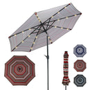 Sunnydaze Solar LED Lighted 9-Foot Aluminum Umbrella with Tilt & Crank