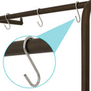 Sunnydaze Wall-Mounted Garment Hanging Rack with Shelves - Black - 67"