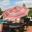 Sunnydaze 9' Solar LED Outdoor Patio Umbrella with Tilt and Crank