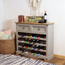 Sunnydaze 28-Bottle Solid Pine Freestanding Wine Rack Table - Gray - 34.5"