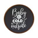Sunnydaze 18" Round Magnetic Chalkboard for Wall with Rustic Brown Frame