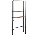 Sunnydaze 3-Tier Black Over-the-Toilet Storage Shelf - 71-Inch - Teak