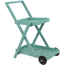 Sunnydaze 2-Tiered Flower Garden Cart - 34” H - Robin Egg Blue