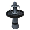Sunnydaze Contemporary 2-Tone Outdoor Water Fountain with Light - 29.5"
