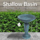 Sunnydaze Grecian Garden Reinforced Concrete Bird Bath - 20.25" H