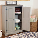 Sunnydaze 2-Door, 2-Shelf Solid Pine Storage Cupboard - Gray - 43" H