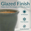 Sunnydaze Glazed Ceramic Planter with Drainage Holes - Set of 2