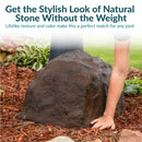 Sunnydaze Polyresin Landscape Rock Cover with Stakes
