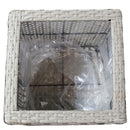 Sunnydaze Polyrattan Square Indoor Planters - 1 Large/1 Small Planter