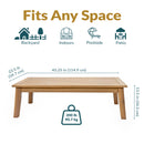 Sunnydaze Bodie 45.25" Acacia Outdoor Patio Coffee Table - Rectangular