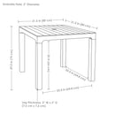 Sunnydaze Plastic Patio Dining Table with Faux Wood Top - Champagne