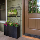 Sunnydaze 3-Section Wicker Planter Box - Black