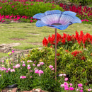 Sunnydaze Deck-Mounted/Staked Glass Bird Bath