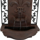 Sunnydaze French Lily Outdoor Wall Fountain with Battery Backup