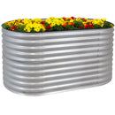 Sunnydaze Stackable Galvalume Steel Raised Garden Bed - Oval