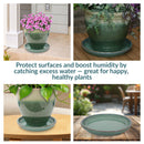 Sunnydaze Set of 2 Glazed Ceramic Planter Saucers
