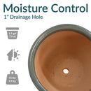 Sunnydaze Glazed Ceramic Planter with Drainage Holes - Set of 2
