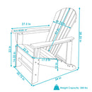 Sunnydaze Upright, All-Weather Adirondack Chair - 300-Pound Capacity - 38.25” H