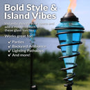 Sunnydaze Adjustable Height Metal Swirl Glass Outdoor Lawn Patio Torch