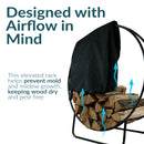 Sunnydaze Firewood Log Hoop Rack with Cover