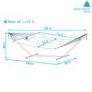 Sunnydaze Quilted Fabric 2-Person Hammock with Pillow and Stand