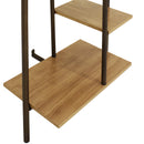 Sunnydaze Wall-Mounted Garment Hanging Rack with Shelves - Black - 67"
