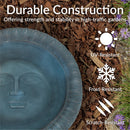 Sunnydaze Façade du Soleil Reinforced Concrete Bird Bath - 26"