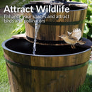 Sunnydaze Country Wood Barrel Water Fountain