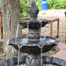 Sunnydaze 46-Inch Classic Tulip 3-Tier Electric Water Fountain for Patio, Yard or Deck