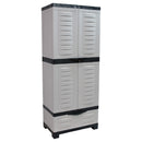 Sunnydaze 3-Shelf Plastic Lockable Storage Cabinet - 57.5"