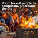 Sunnydaze Crossweave Wood-Burning Fire Pit with Spark Screen and Poker