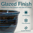 Sunnydaze Round Glazed Ceramic Planter with Drainage