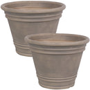 Sunnydaze Franklin Outdoor Flower Pot Planter - Beige - 20-Inch - 2-Pack