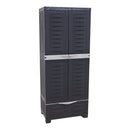 Sunnydaze 3-Shelf Plastic Lockable Storage Cabinet - 57.5"