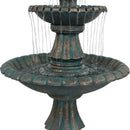 Sunnydaze Nouveau 2-Tier Outdoor Water Fountain  - 41" H - Green