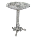 Sunnydaze Bird and Blossom Metal Bird Bath - Antique Gray - 13"