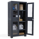 Sunnydaze Plastic Lockable Storage Cabinet with 3 Adjustable Shelves