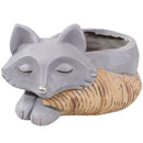 Sunnydaze Finley the Fox Planter Statue - Indoor Flower Pot - 8-Inch