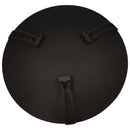 Bottom view of the portable fire pit showing folded legs