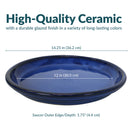 Sunnydaze Set of 2 Glazed Ceramic Planter Saucers