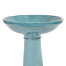 Sunnydaze Calais Glazed Ceramic Bird Bath - Jade Green - 25" H