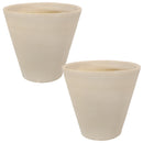 Sunnydaze Walter Ribbed Cone Indoor/Outdoor Planter Pot, Antique White Finish, 16-Inch Diameter