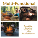 Sunnydaze 30" Cauldron Fire Pit with Spark Screen and Poker