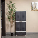 Sunnydaze 3-Shelf Plastic Lockable Storage Cabinet - 57.5"