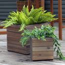 Sunnydaze 2-Piece Wooden Planter Boxes with Plastic Liners
